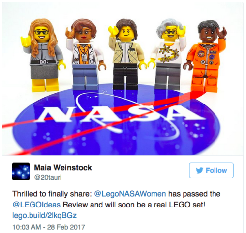 fuunsaiki: the-future-now: Lego announces new set themed around the women of NASA Toy manufacturer L