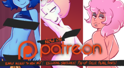 New stuff on Patreon! We got some lewd reformed Lapis, a new Marylin Monroe-inspired Pearl pic, and some new sketches including Mystery Girl and bikini White Diamond! Some pics will come soon to tumblr, and the others will be available later on my other