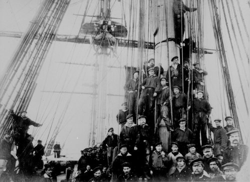 Crew of the Russian frigate Osliaba harbored in Alexandria, Virginia, 1863.During the American Civil
