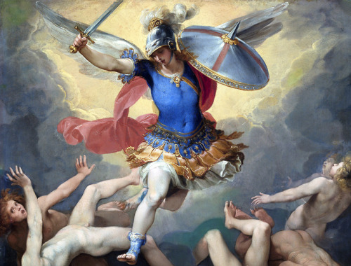 ganymedesrocks: Cavaliere d'Arpino, born Giuseppe Cesari (1568 – 1640 Archangel Michael and the Rebel Angels, circa 1610 