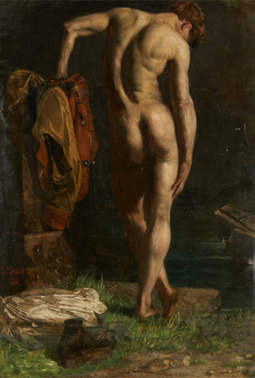 ladnkilt: THE CLASSICAL MALE FORM IN ART!Starck, Julius Joseph Gaspard, “Jeune Homme Déshabillé” (Yo