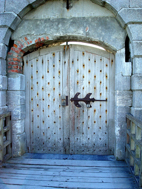 romanceoftheworld: 17th Century old fort door, Ireland