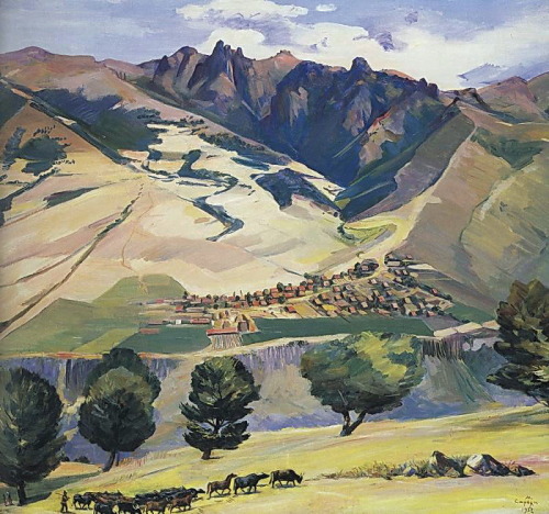 artist-sarian:Collective farm of village Karindzh in the mountains Tumanyan, 1952, Martiros SarianMe