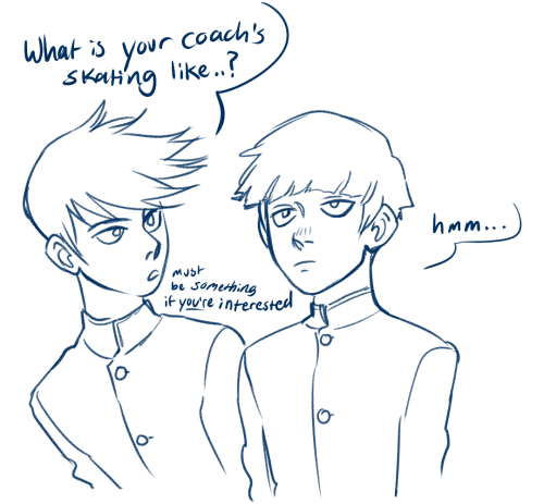 sandflakedraws: skating au so reigen can win best boy now Young Arataka Reigen is a promising compet