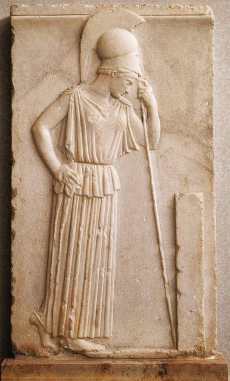 jopenb:The so-called Mourning Athena is an Athenian marble relief dated circa 460 BC.