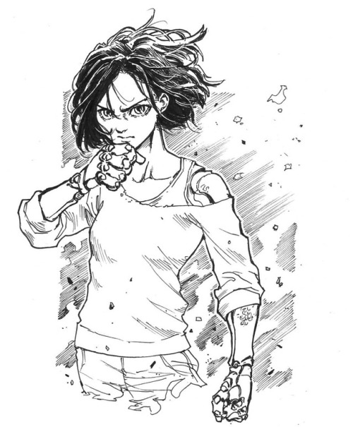 Don’t know what to draw on break so here’s a quick Alita . . . . . . Tags: #art #artwork