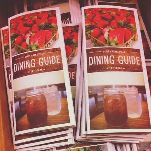 Hot off the press! Our new #Gainesville dining guides are in the office. Come by and get yours today