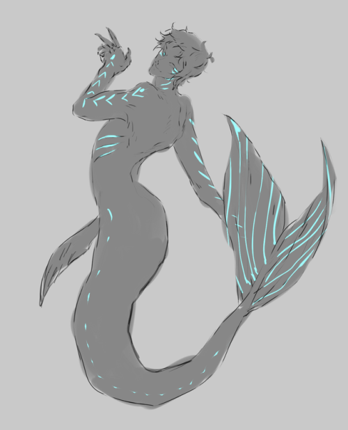 nesiesct:concept: altean mer/siren lance with bioluminescence