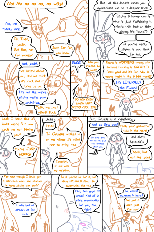 tgweaver:tgweaver:The Neighbors’ Toy Starring Judy Hopps, and Bucky and Pronk Oryx-Antlerson After arriving in Zootopia but before beginning active duty, Judy Hopps has a strange encounter with her neighbors. This comic contains adult material.and now