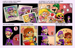 long-tan-and-waluigi:  fakewebcomic:  Fake Webcomic #4 - Waluigi Time? Huh? What’s that? Where’s the joke? Oh well uhhh the joke is … that it’s a comic about Waluigi. What a goof right?!  this is the cutest thing i’ve ever seen   dam it nintendo!