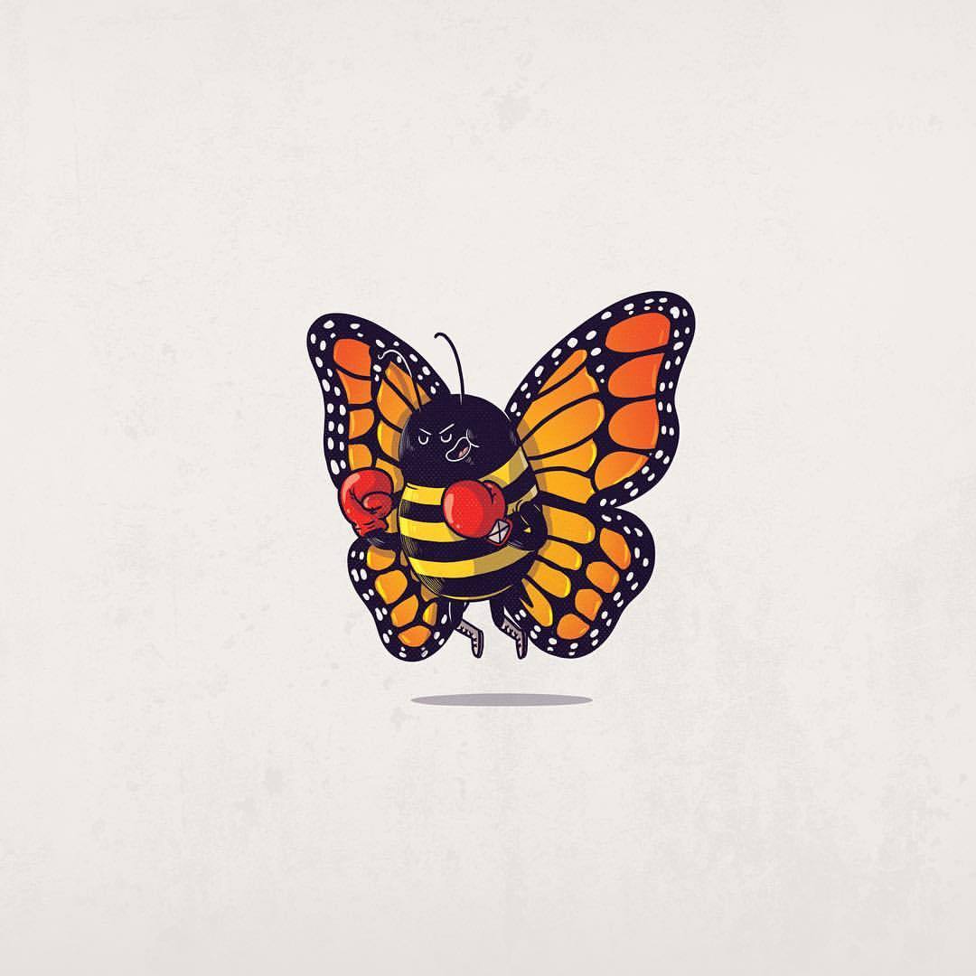 Design And Illustration Float Like A Butterfly Sting Like A Bee