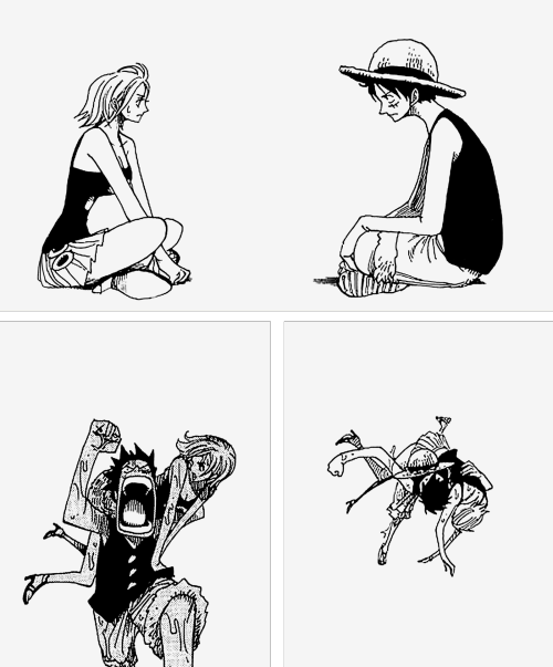 zorobae:Luffy and Nami throughout the years | requested by anon