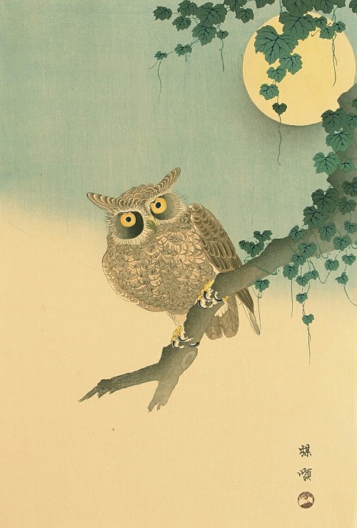 Eagle Owl by Kono Bairei (1920&rsquo;s)