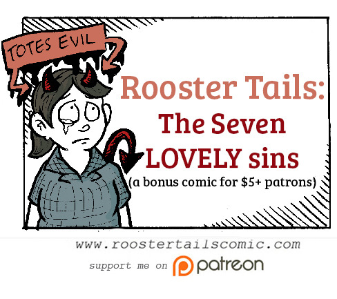 Here’s a brand new two-page comic exclusive for my $5+ patrons:
The Seven Lovely Sins: https://www.patreon.com/posts/seven-lovely-5543659