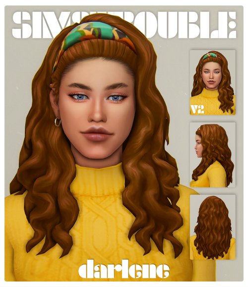 simstrouble:DARLENE by simstroubleWe stan a messy hairstyle here on simstroubleah dot com.This is so
