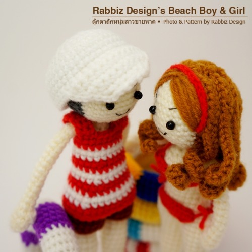 rabbiz:Amigurumi Beach Boy &amp; GirlPhoto &amp; Pattern by : Rabbiz Design AmigurumiFanpage: http:/