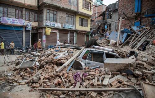 micdotcom:  20 devastating photos show the aftermath of the 7.9-magnitude earthquake that just hit Nepal At least 876 people are feared dead after a massive 7.9- magnitude earthquake shook Nepal on Saturday. The BBC reports that the quake struck the