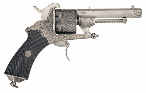 Uniquely Engraved Chamelot &amp; Delvigne Pinfire Revolver