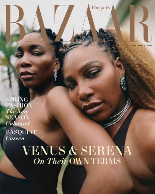 deadthehype:  Serena Williams & Venus Williams in Harper’s Bazaar magazine March 2022 issue photographed by Renell Medrano