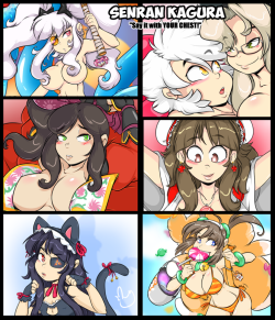 duckdraw:  A little preview of my contributions to the Senran Kagura “Say it with Your Chest” fanworks collection.Swing on by NYCC booth #2242 to pick up a copy!(Mail order, coming soon.. once we figure out how.)