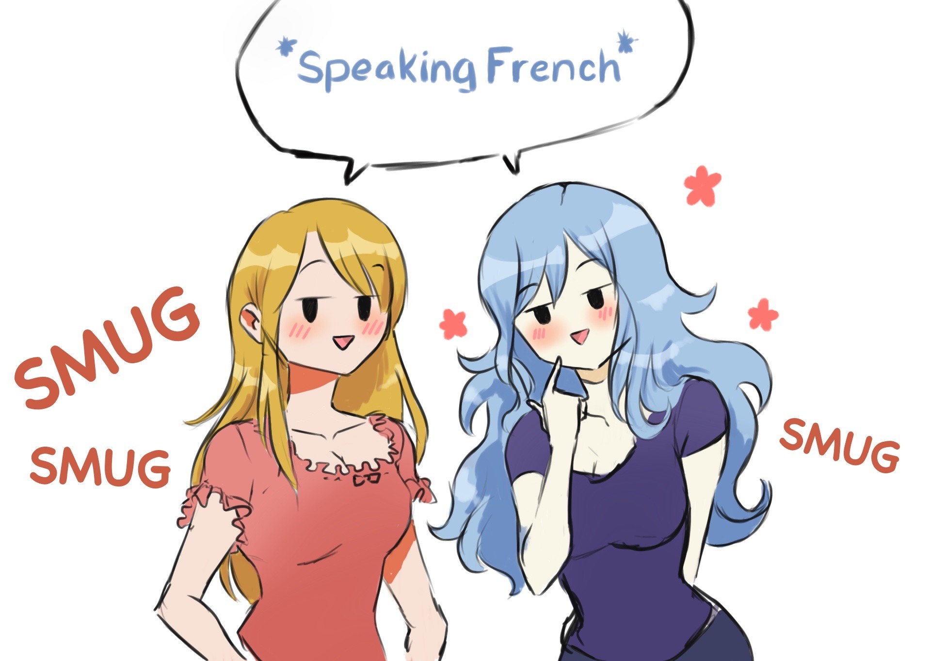 mossygreensdoodles:Headcanon:Since both Lucy and Juvia came from rich families, they