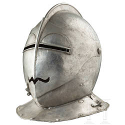 garbage-empress:bogleech: pyropiano:  biff-donderglutes:  peashooter85:  Italian currasier’s close helmet, circa 1620. from Hermann Historica  :3   {:  I love how fucking shitty this helmet’s expression is. Oh my god. Can you even imagine that face
