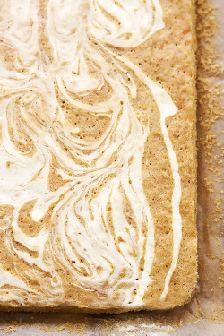 nom-food:  Cream cheese swirled carrot cake bars