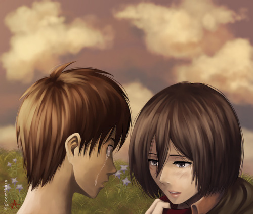 gloomikasa:  “Listen to me, Eren.There’s something I want to say.Thank you… for being with me.Thank you… for teaching me… how to live.Thank you… for wrapping this scarf around me.”-Mikasa Ackerman, Chapter 50SNK Ch 50 | Redraw