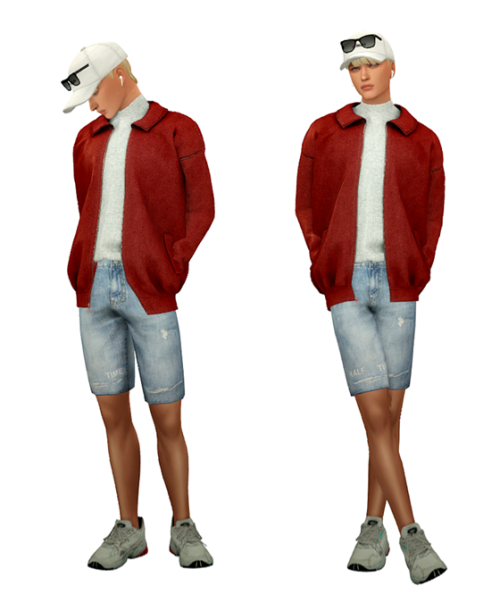 TS4 Menswear Lookbook #3 Skin 1, 2 / Hair / Eyebrows / Eyes / Nosemask / Lips Clothing - Top L