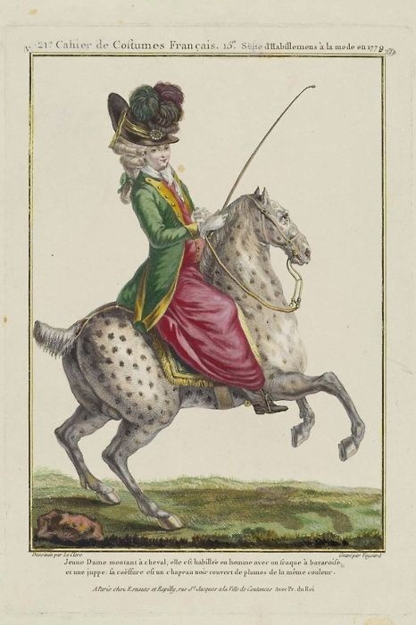 “Jeune Dame montant a cheval”, 1779