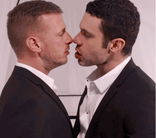 XXX Adult Males Kissing photo