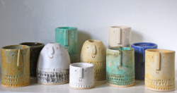 brushstrokesandshutterclicks:  Happy Pots! I really love these happy designs by Atelier Stella. Seek them out, they’re wonderful.