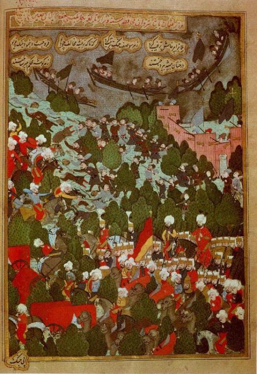 An Ottoman army led by Osman Pasha fights a battle against Cossacks, 1592. The Cossacks were a somew