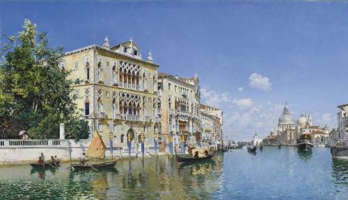 Federico del Campo - A view of the grand canal with the palazzo cavalli franchetti