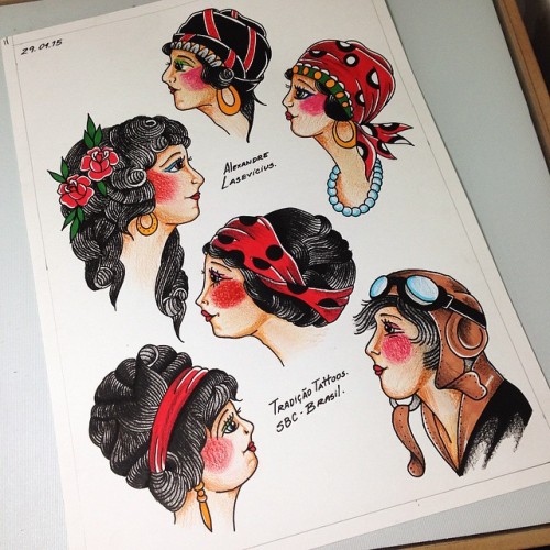 #tattooflash #girlhead #classictattoos #oldschool Todas disponíveis para serem tatuadas. (em 