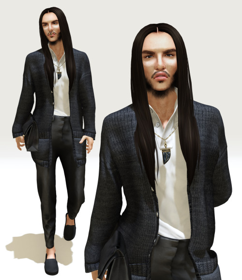 His LOTD Hair: (Chemistry) Hair Willow 2 Shirt: (Redgrave) Classic Polo Shirt Cardigan: (Pumpkin) B