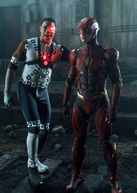justiceleague:Ray Fisher and Ezra Miller on the set of “Justice League”