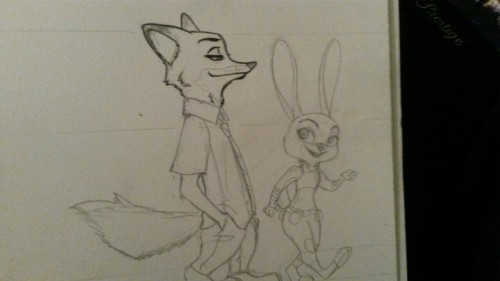 krystalmelodie:  More Zootopia fanart i drew and framed last night :3 ❤ ✌ like me on facebook.com/krystalmelodie or follow on IG @krystalmelodie! 
