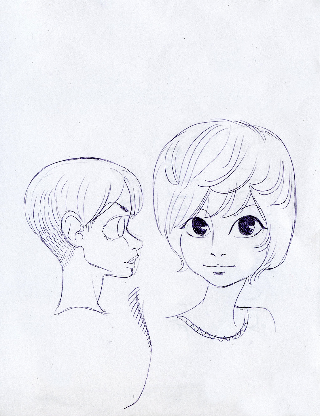 epicaistar:  First drawings were done as example for possible hairdo for me(right