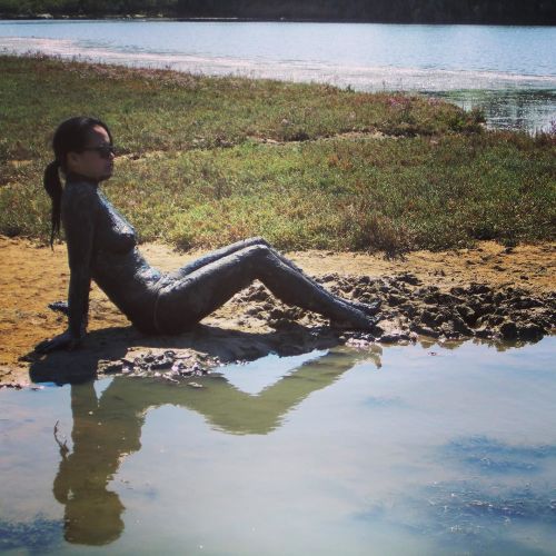 thetoplesstour:  Medicinal mud bath in Nin, Croatia. #croatia #honeymoon #lanceandthuy2015 #TheTople
