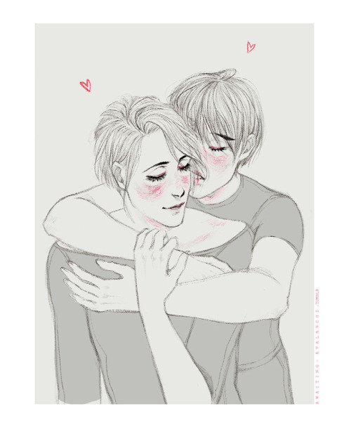 awaiting-avalanche: Soft Gay Hugs From The Back And Smoochies 2k19 please do not repost/edit without
