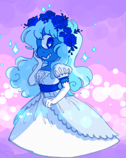 appulsprite: sapphire in a wedding dress (drawn on phone)