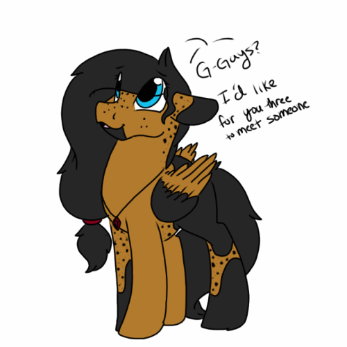 asksparda:  Velveteen: Floral.. you’re looking the wrong way! You have a niece! Floral: Wat?!  - - - - - - - - - - - - - - - - - - - - - - - - - - - - - - - - - - - -  Moddy: Here’s the small update.  Introducing  Konata! Hunter { dexter-dush } and