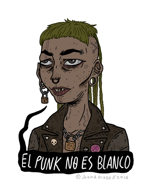 nacidxsenunmundohorrible:  Punk may be dead but it`s definitely not white!  you can buy this sticker set HERE at my Online Store 