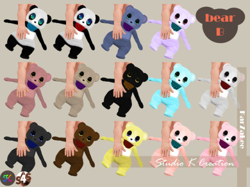 studio-k-creation:Teddy bear toy for child(S4CC)standalone / 14 colors / new mesh by me/ base game /