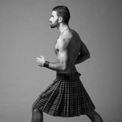 Flashing men in kilts