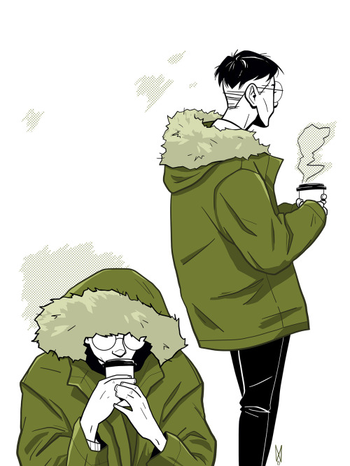 littlecorvusdraws:late night doodles (feat. coffee and hermann’s coat)