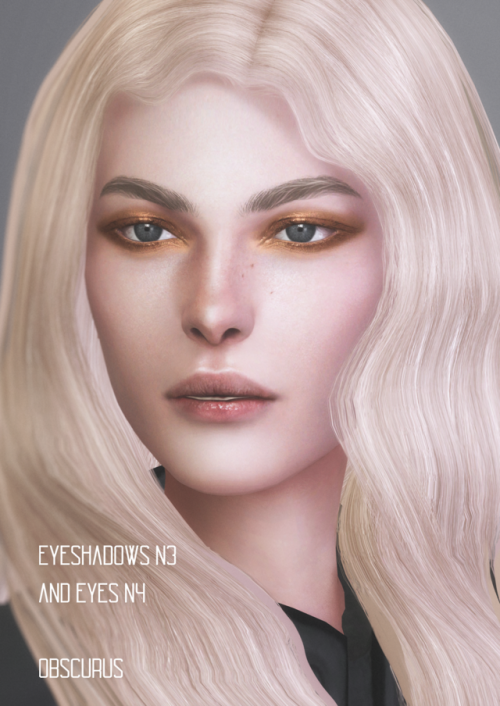 obscurus-sims:EYESHADOWS N1: 20 swatches (each color has 2 opacity options),   teen+, all gendersEYE