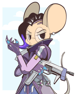 theartmanor:  Mouse Sombra to go with Foxy Ana “Hacking finger beans” 