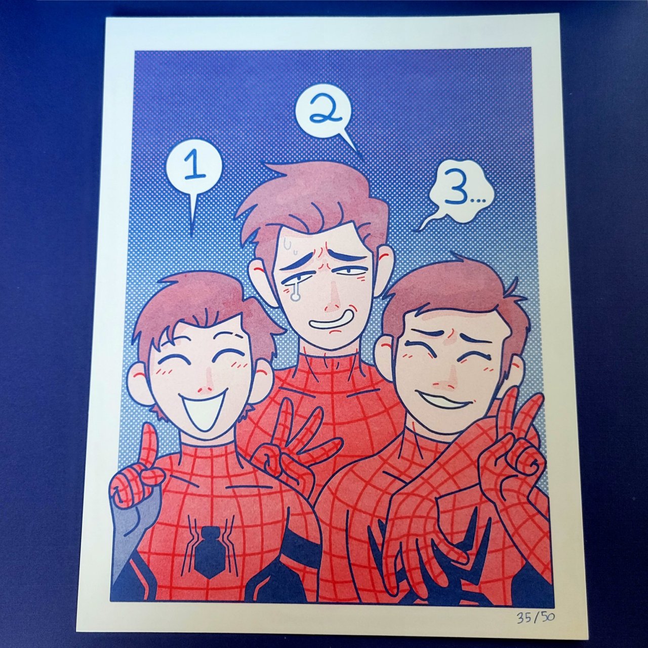 Spiderman riso print!!! Cool details.